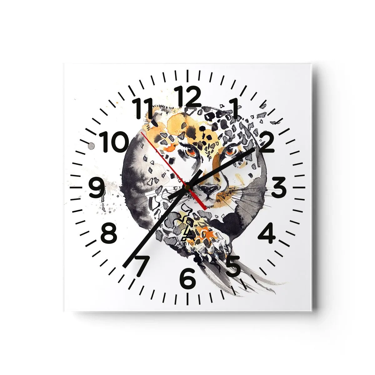 Wanduhr - Glasuhr - Raubtierschönheit - 30x30 cm