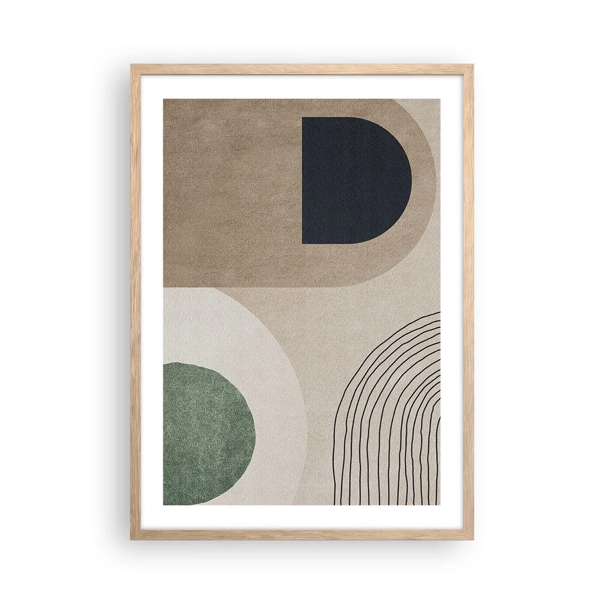 Poster in einem Rahmen aus heller Eiche - Sanftheit des Ovals - 50x70 cm