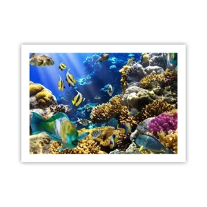 Poster - Viel Verkehr auf dem Ferienweg - 70x50 cm