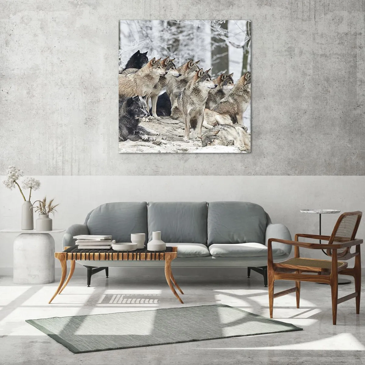 Glasbild - Bild auf glas - Familie und Freunde - 70x70 cm