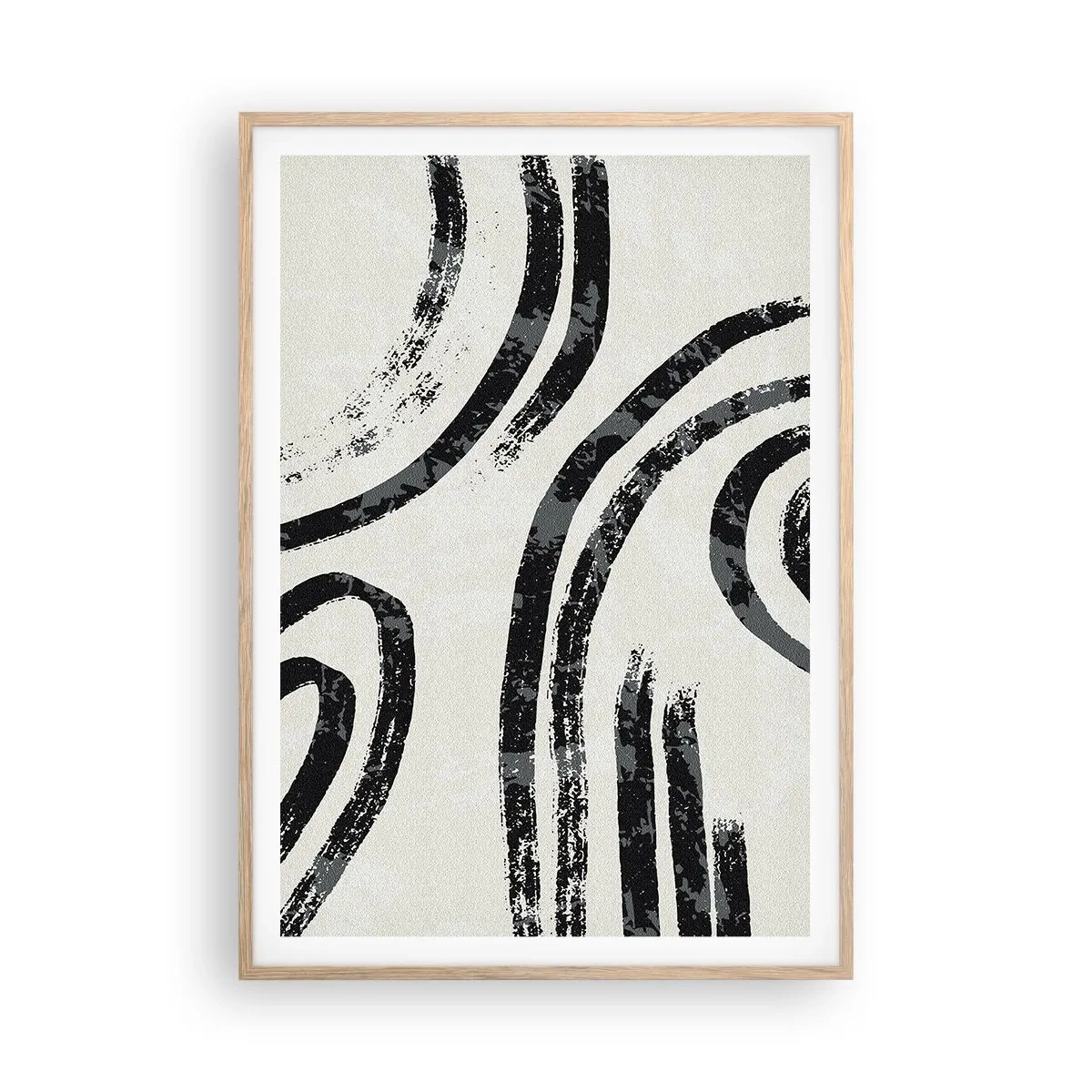 Poster in einem Rahmen aus heller Eiche - Bei Hälfte angehalten - 70x100 cm