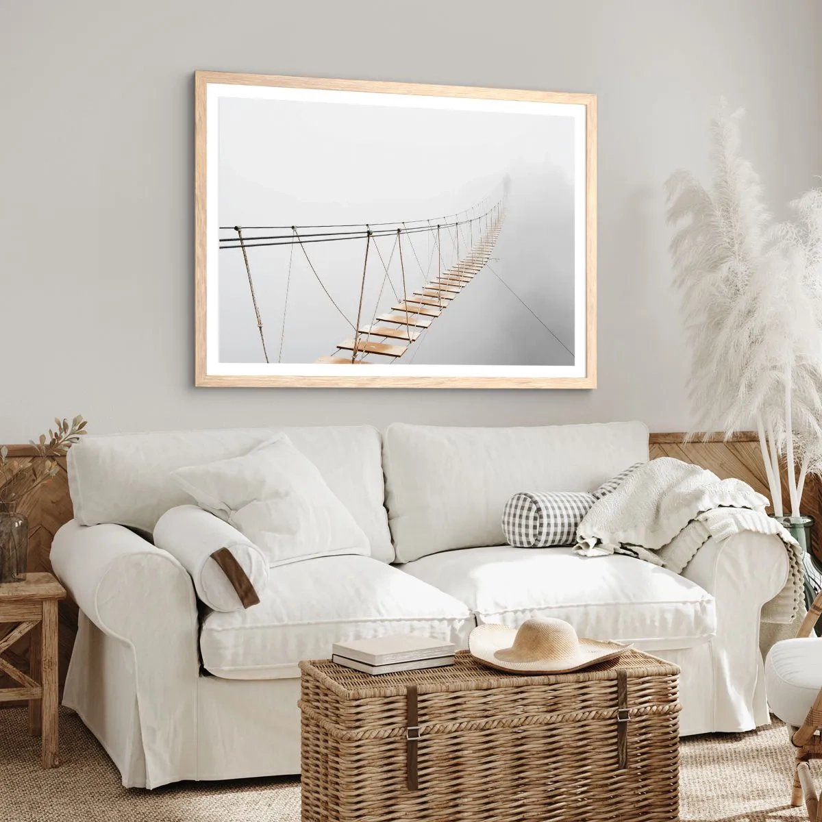 Poster in einem Rahmen aus heller Eiche - Wohin wird es dich führen? - 100x70 cm