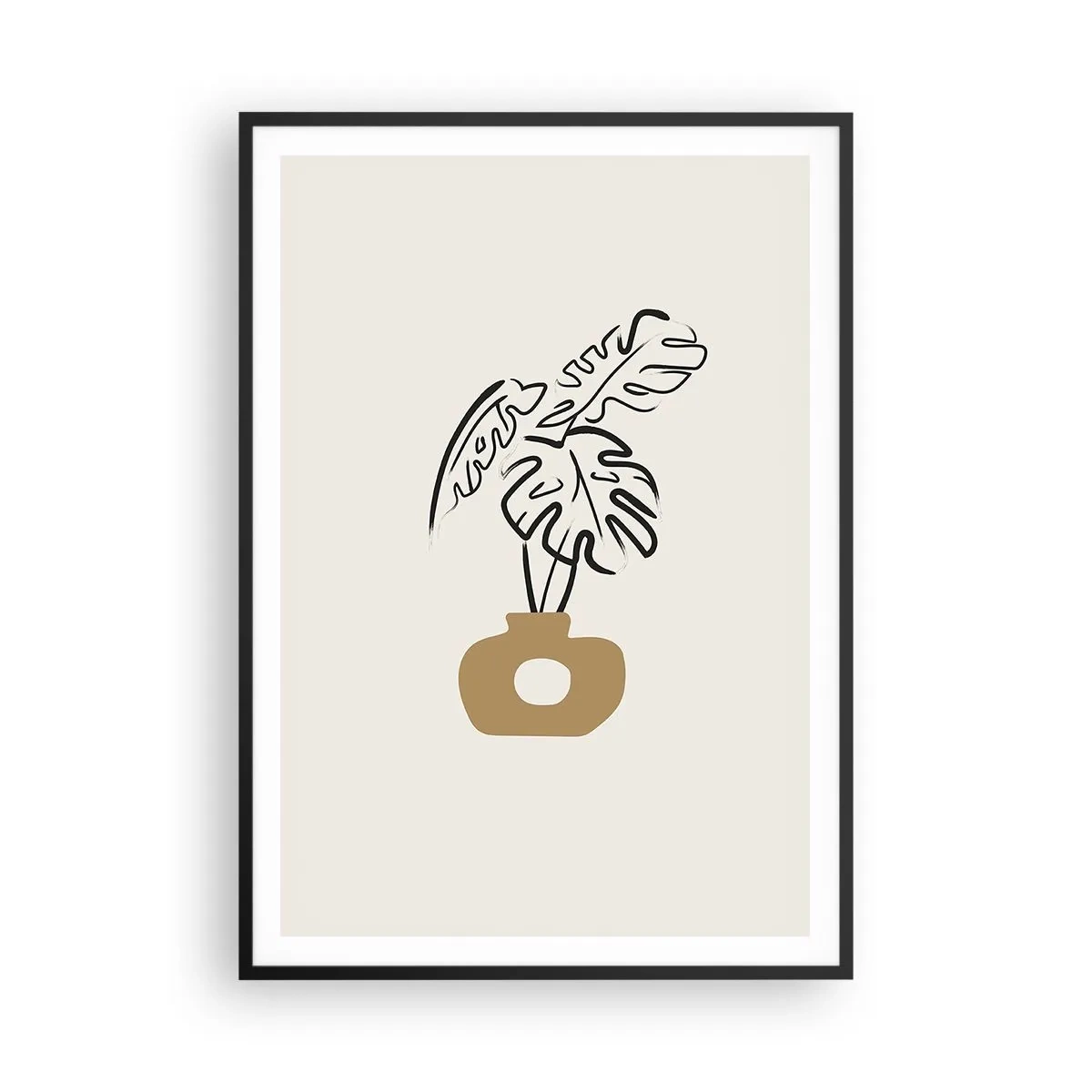 Poster in einem schwarzem Rahmen - Monstera – Heimdekoration - 70x100 cm