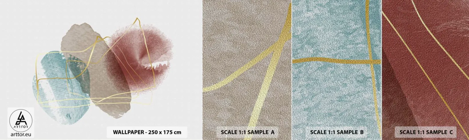 Fototapeten Muster Premium Sand - Korallen des Weltraums - Abstraktion, Stück, Modernes Muster - 100x30 cm