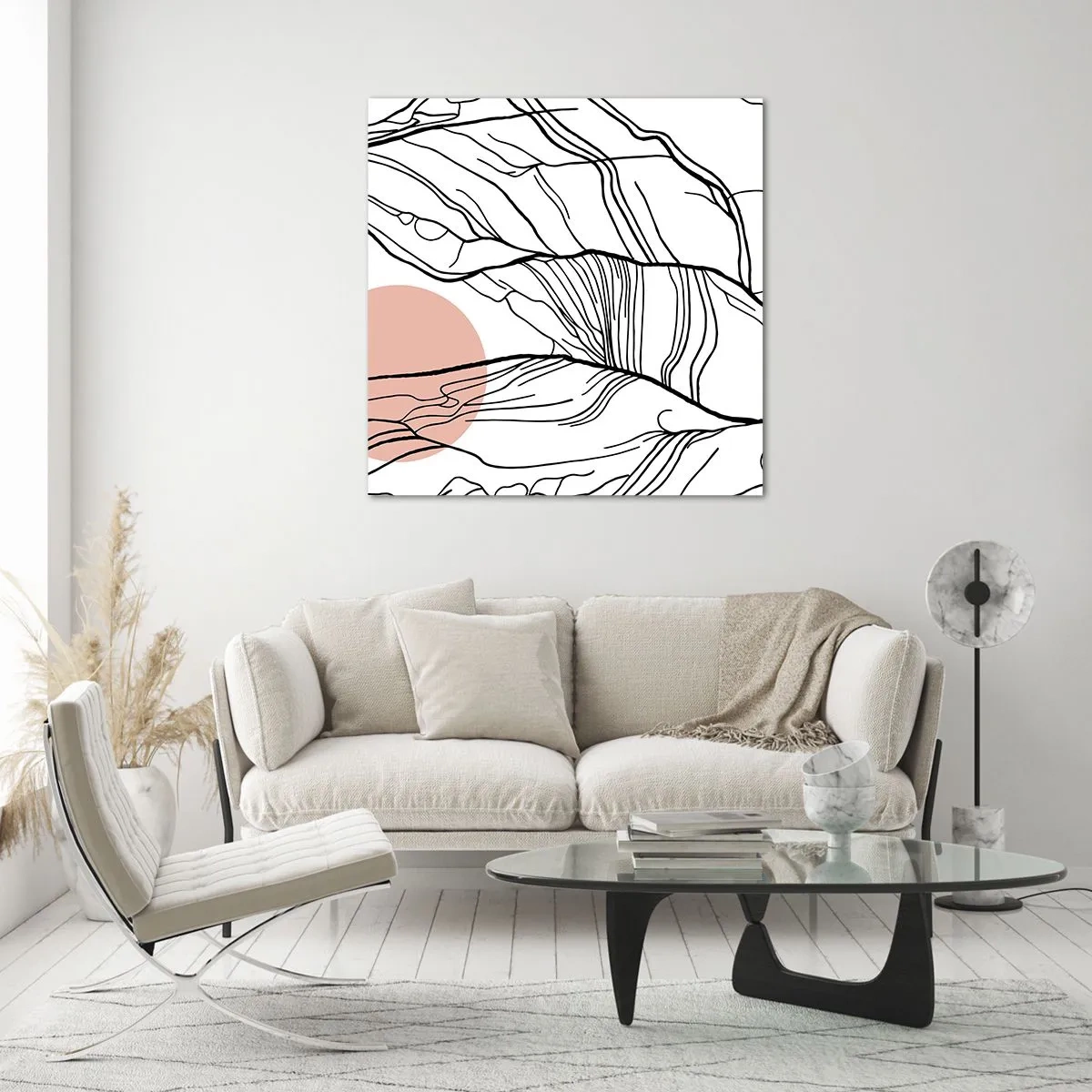 Glasbild - Bild auf glas - In einem Netz aus Zweigen - 50x50 cm