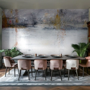 Fototapete Premium Canvas - Hinter dem Luftvorhang - Abstraktion, Stück, Malerei - 450x315 cm