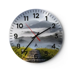 Wanduhr - Glasuhr - Immer noch den Wolken entgegen - 30x30 cm