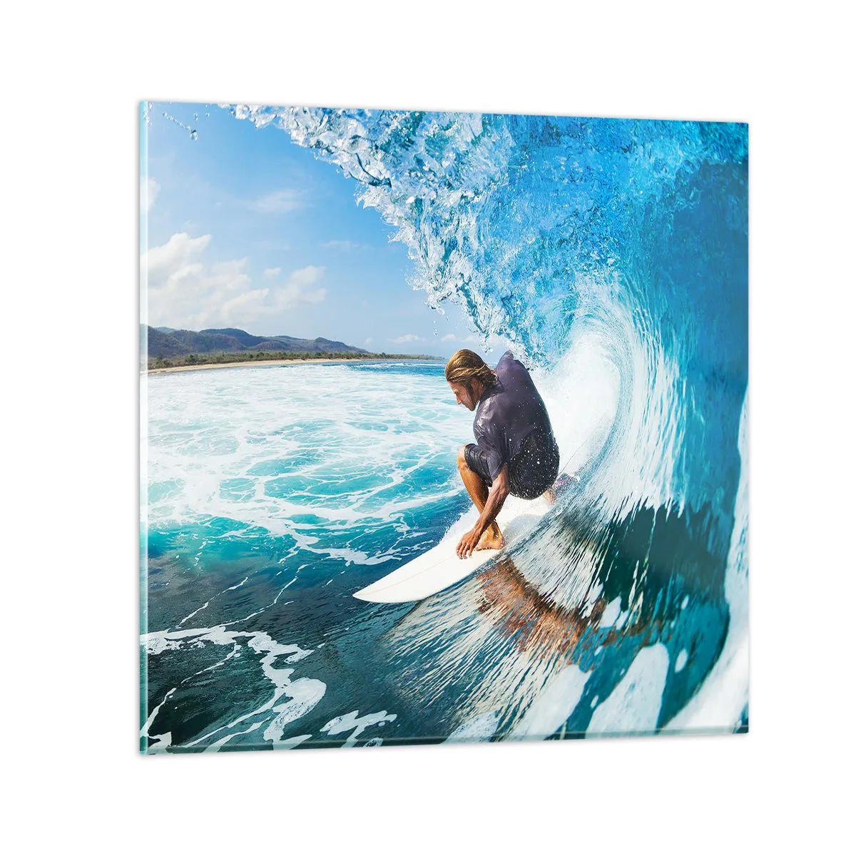 Glasbild - Bild auf glas - Tanzen mit den Wellen - 50x50 cm