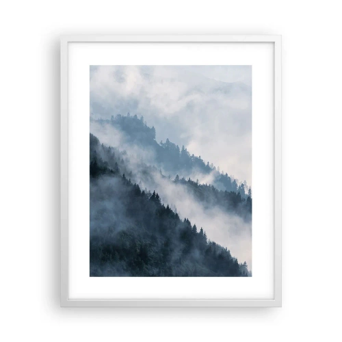 Poster in einem weißen Rahmen - Mystik der Berge - 40x50 cm