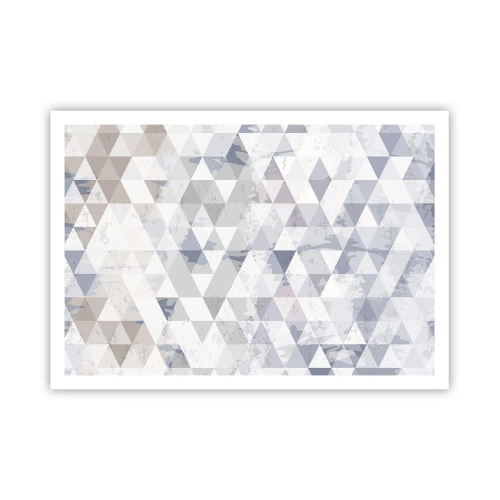 Poster - Geometrisches Dreiecksmuster in Pastelltönen - 100x70cm - Im Rhythmus auf drei - Moderne Wanddekoration für Wohnzimmer und Schlafzimmer ARTTOR