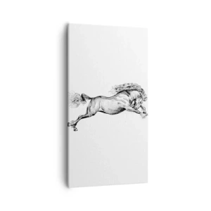 Bild auf Leinwand - Leinwandbild - Im Galopp festgehalten - 55x100 cm