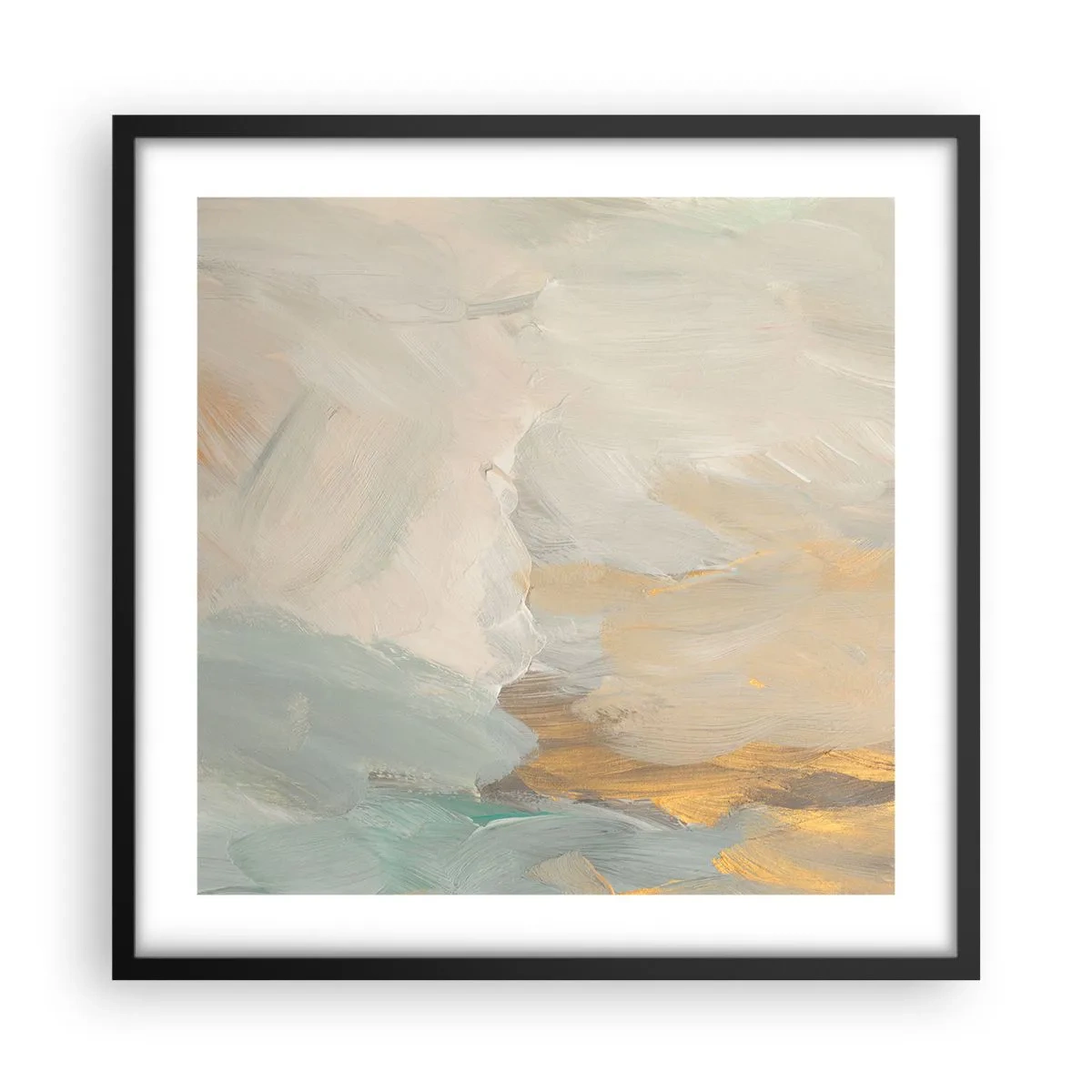 Poster in einem schwarzem Rahmen - Abstraktion – das Land der Sanftheit - 50x50 cm