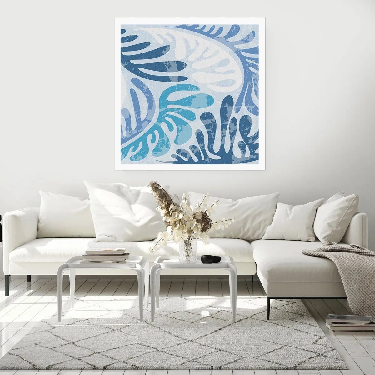 Poster - Blaue Farne - 30x30 cm