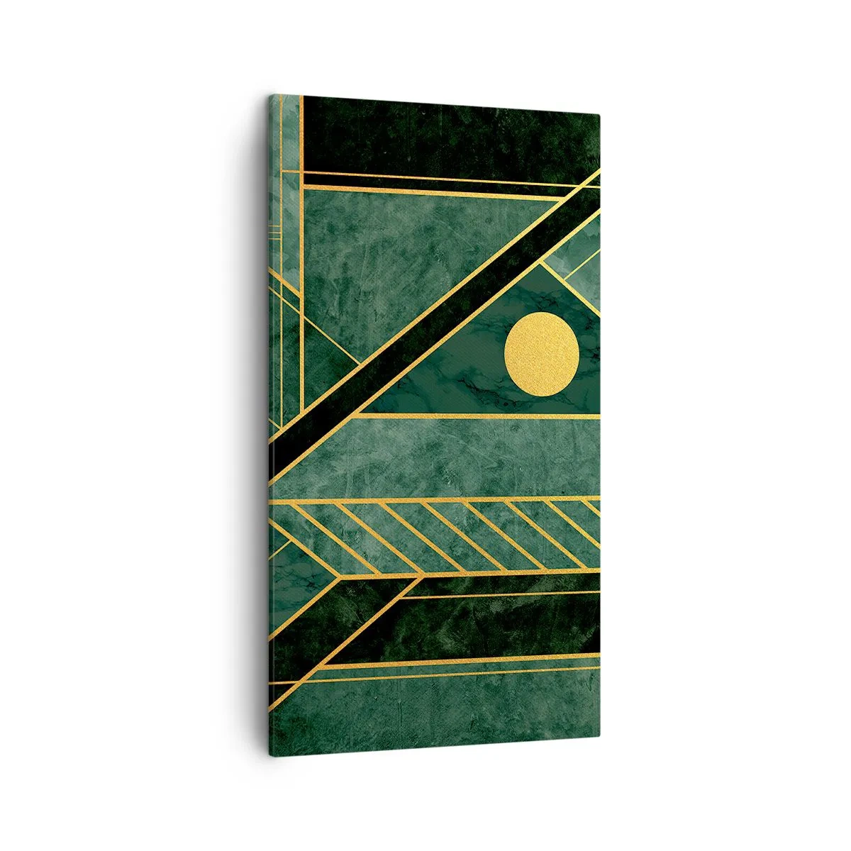 Bild auf Leinwand - Leinwandbild - Dynamik von Gold und Azurblau - 45x80 cm