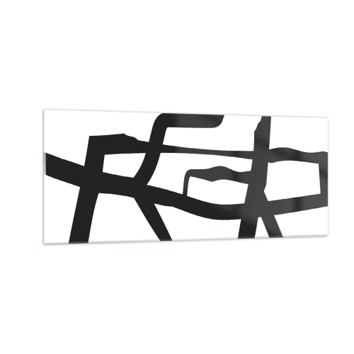 Glasbild - Bild auf glas - Schwarz-Weiß-Design - 100x40 cm