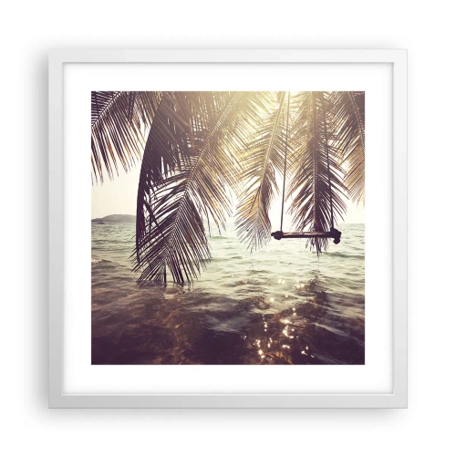 Poster in einem weißen Rahmen - Sie können nach Belieben in den Wolken schwingen - 40x40 cm