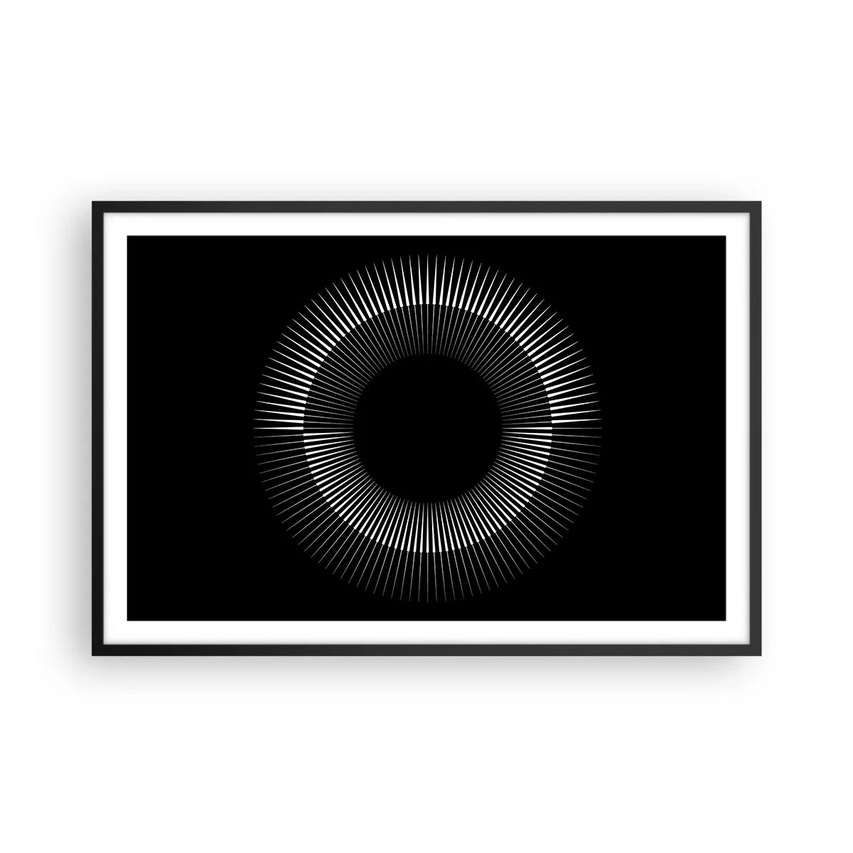 Poster in einem schwarzem Rahmen - Schwarze Sonne - 91x61 cm