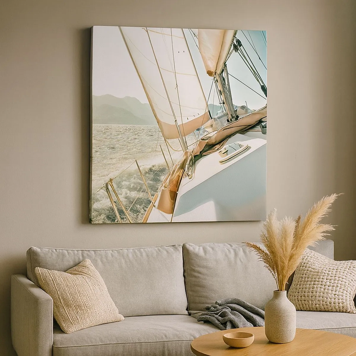 Bild auf Leinwand - Leinwandbild - Unter vollen Segeln - 30x30 cm