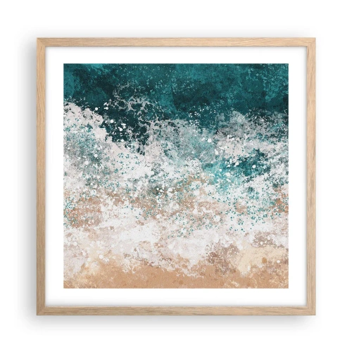 Poster in einem Rahmen aus heller Eiche - Meeresgeschichten - 50x50 cm