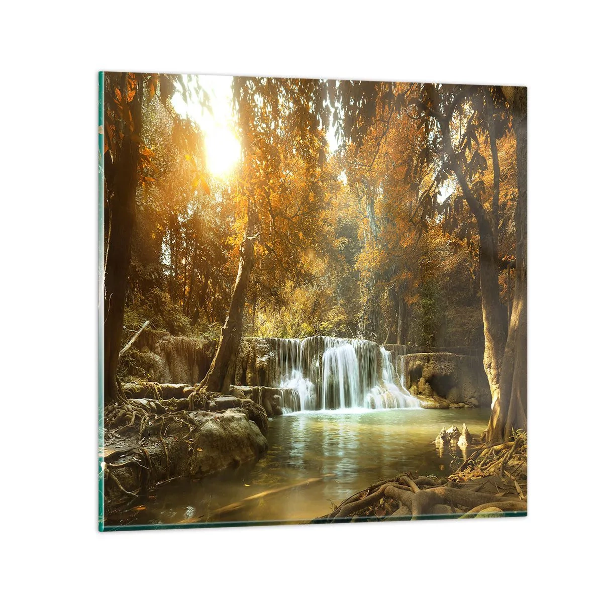 Glasbild - Bild auf glas - Parkkaskade - 30x30 cm