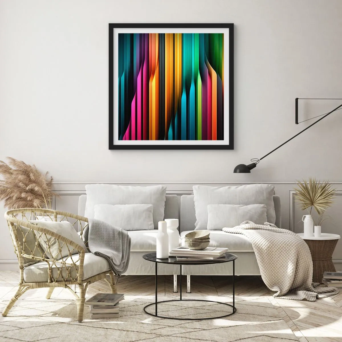 Poster in einem schwarzem Rahmen - Lichtorgan - 50x50 cm