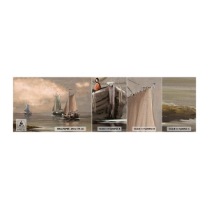 Fototapeten Muster Premium Canvas - Die Rückkehr der Matrosen - Landschaft, Fischerboot, Natur - 100x30 cm