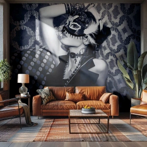 Fototapete Premium Sand - Dekorationen, Ornamente, Muster ... - Frau, Venezianische Maske, Modell - 300x210 cm