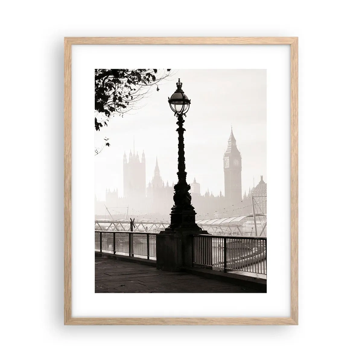 Poster in einem Rahmen aus heller Eiche - Londoner Morgen - 40x50 cm