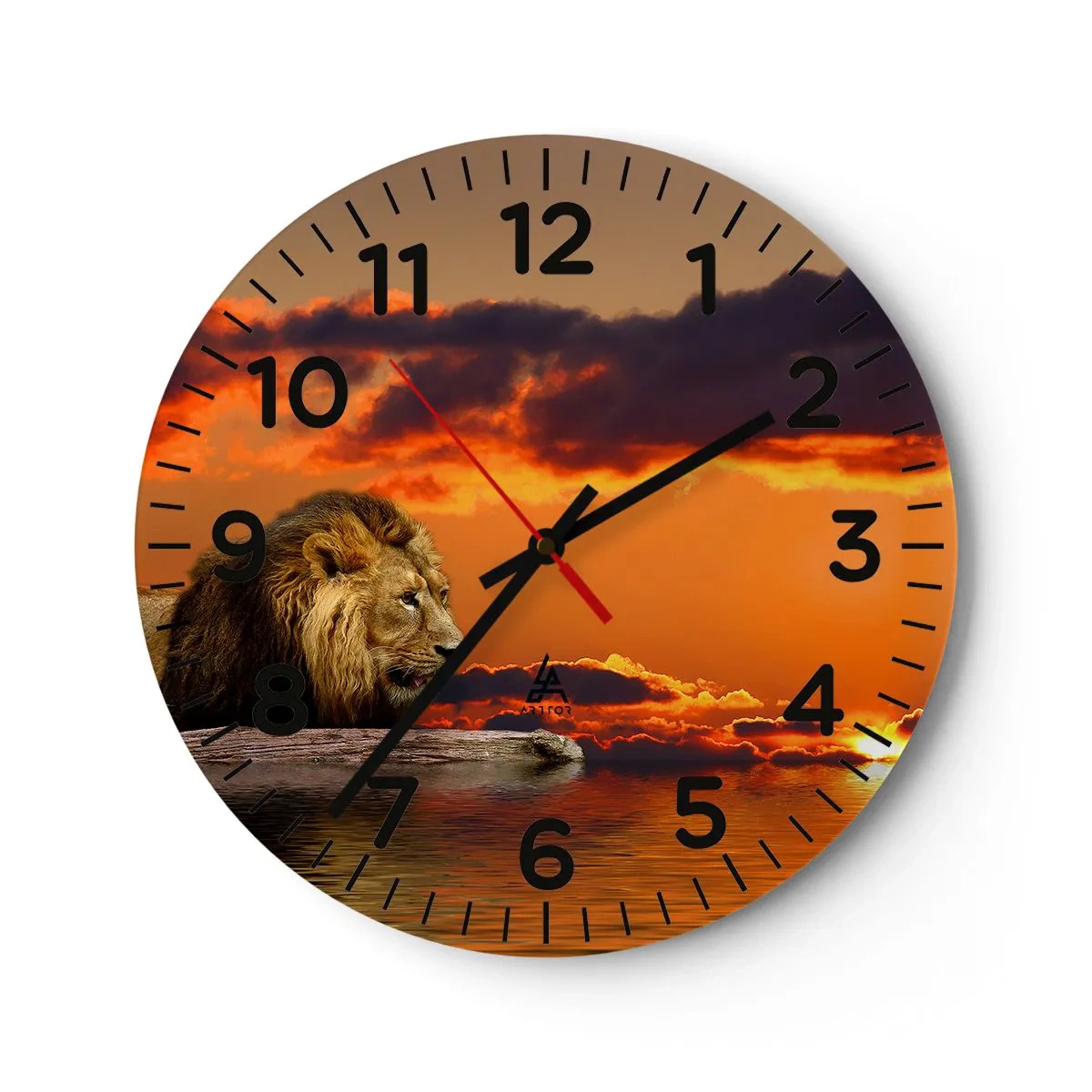 Wanduhr - Glasuhr - König der Natur - 40x40 cm