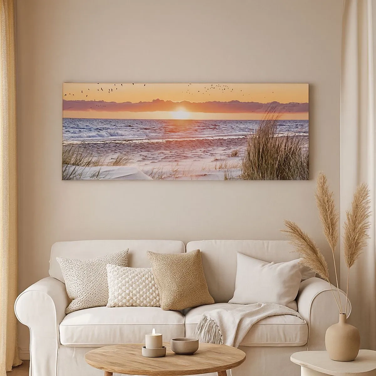 Bild auf Leinwand - Leinwandbild - Horizontale Landschaft - 100x40 cm