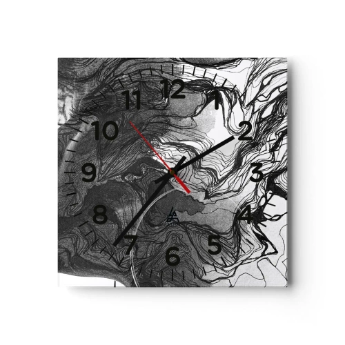 Wanduhr - Glasuhr - Verstrickt in Träume - 40x40 cm