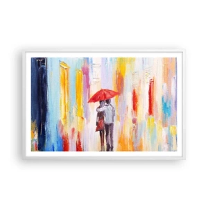Poster in einem weißen Rahmen - Lass es weiter regnen - 91x61 cm