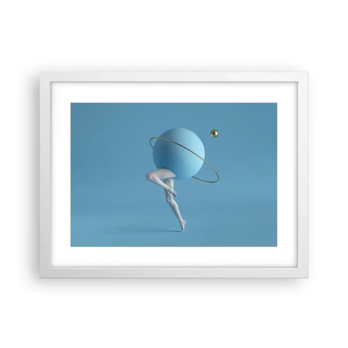 Poster in einem weißen Rahmen - Und die Planeten spielen verrückt - 40x30 cm