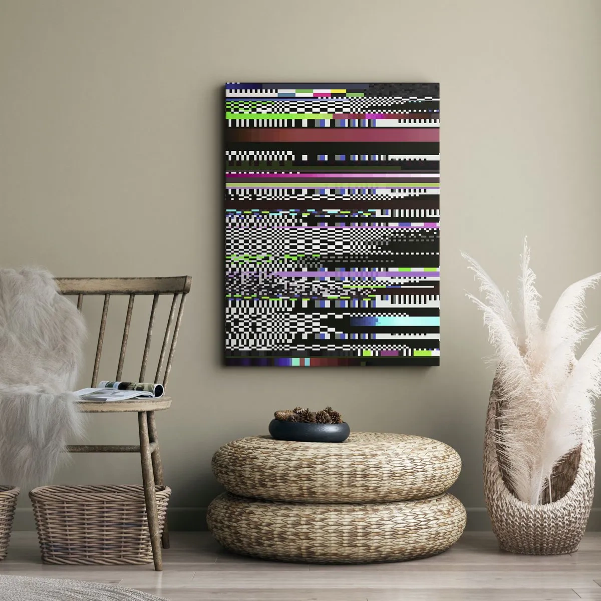 Bild auf Leinwand - Leinwandbild - Das Kontrollbild der Realität - 55x100 cm