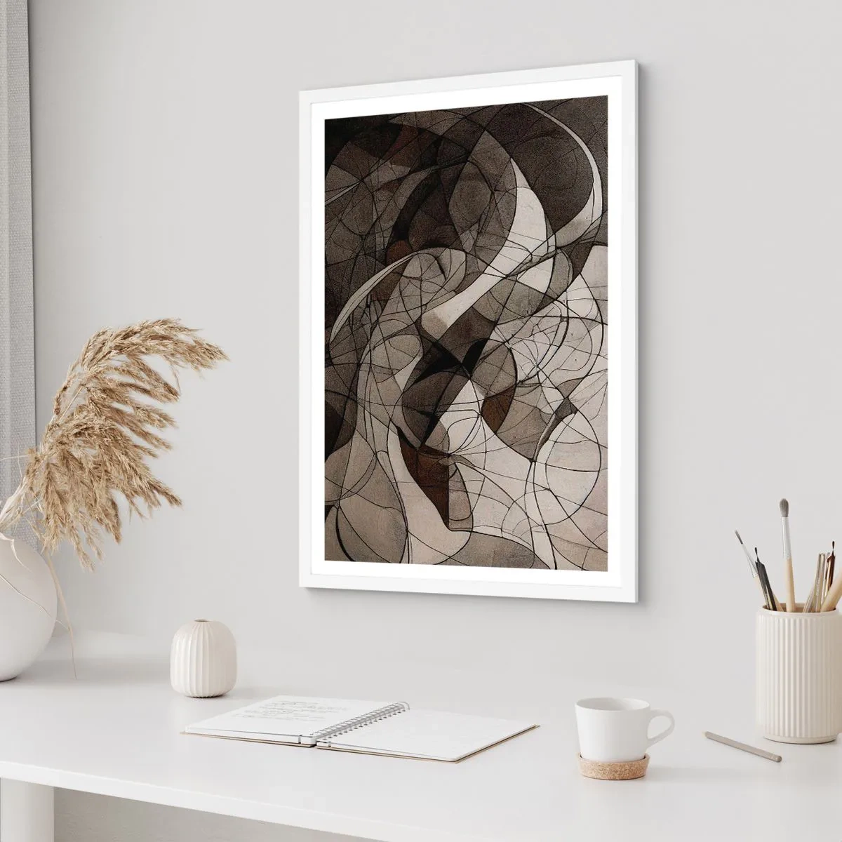 Poster in einem weißen Rahmen - Zirkulation von Erdfarben - 61x91 cm