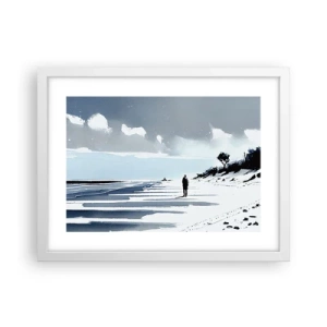 Poster in einem weißen Rahmen - Allein sein - 40x30 cm