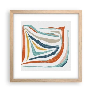 Poster in einem Rahmen aus heller Eiche - Abstraktion mit einem freundlichen Lächeln - 30x30 cm