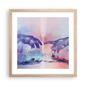 Poster in einem Rahmen aus heller Eiche - Göttlicher Funke des Lebens - 40x40 cm