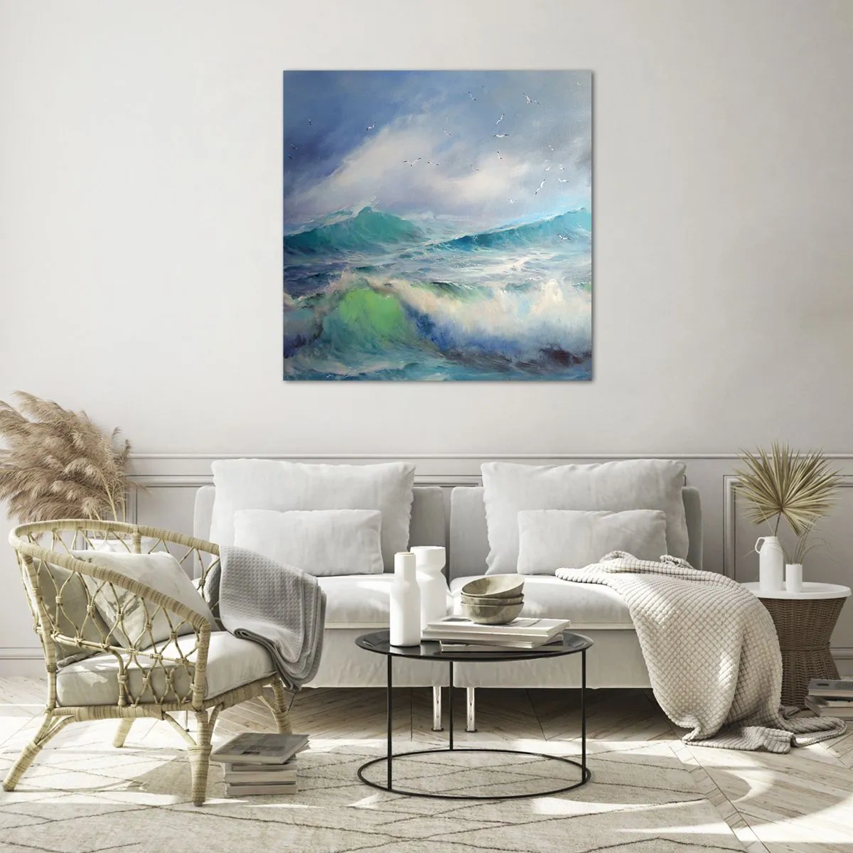 Glasbild - Bild auf glas - Der wind heulte mit Triumph - 70x70 cm