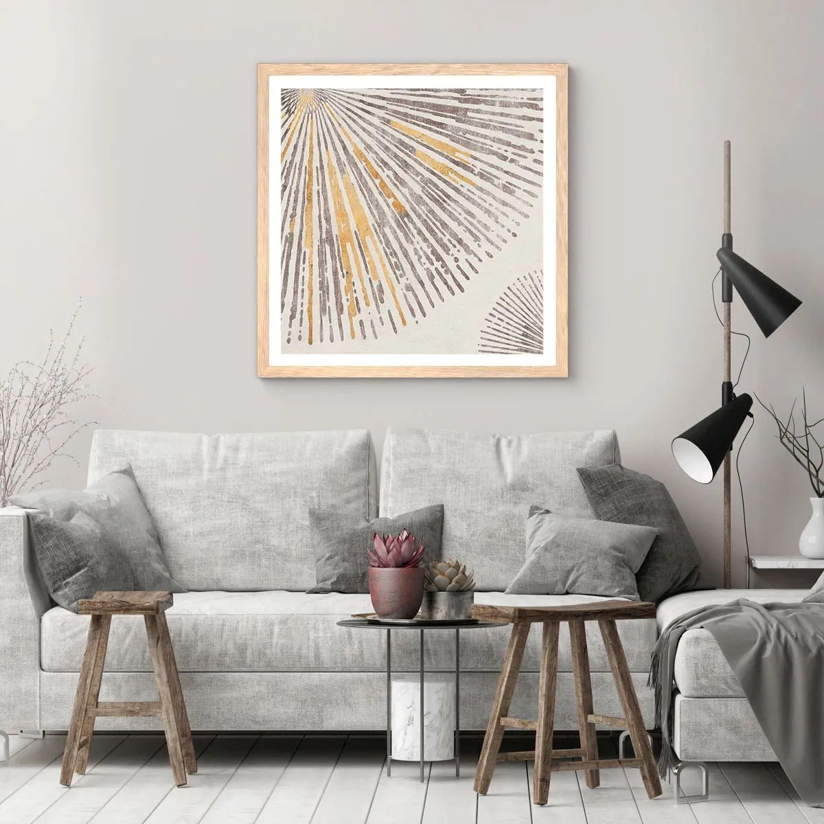 Poster in einem Rahmen aus heller Eiche - Schönheit des Strahls - 60x60 cm