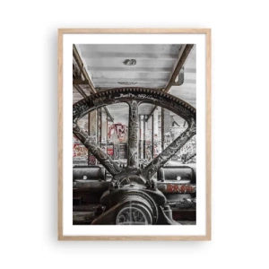 Poster in einem Rahmen aus heller Eiche - Das geheime Leben der Fabrik - 50x70 cm