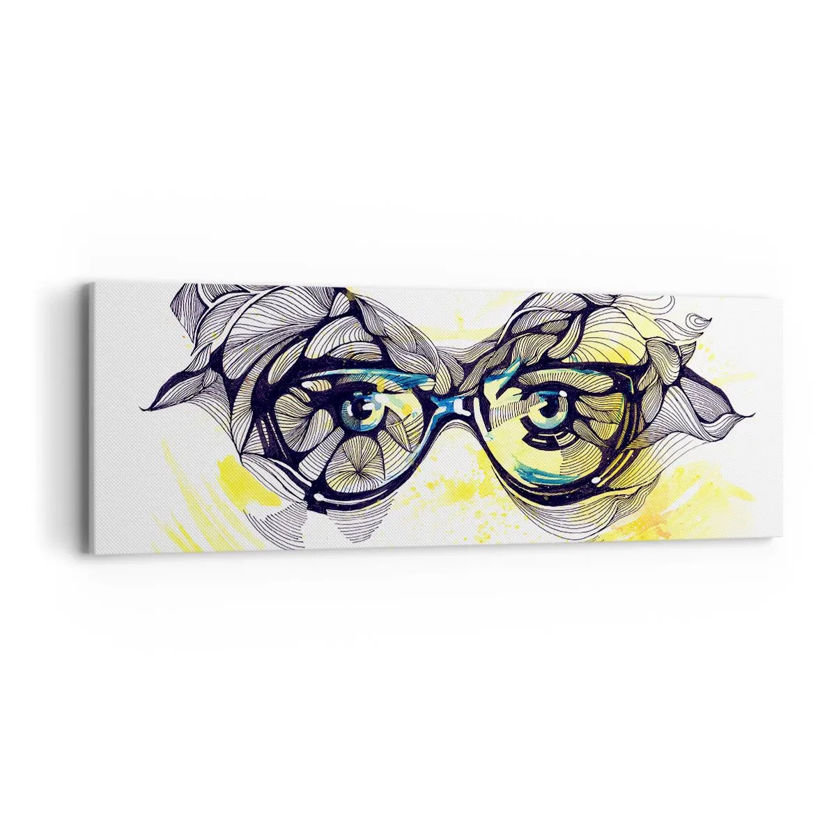 Bild auf Leinwand - Leinwandbild - Durch blaue Brille - 90x30 cm