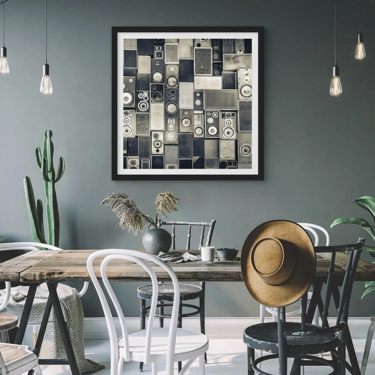 Poster in einem schwarzem Rahmen - Und es ist alles in Ordnung - 30x30 cm
