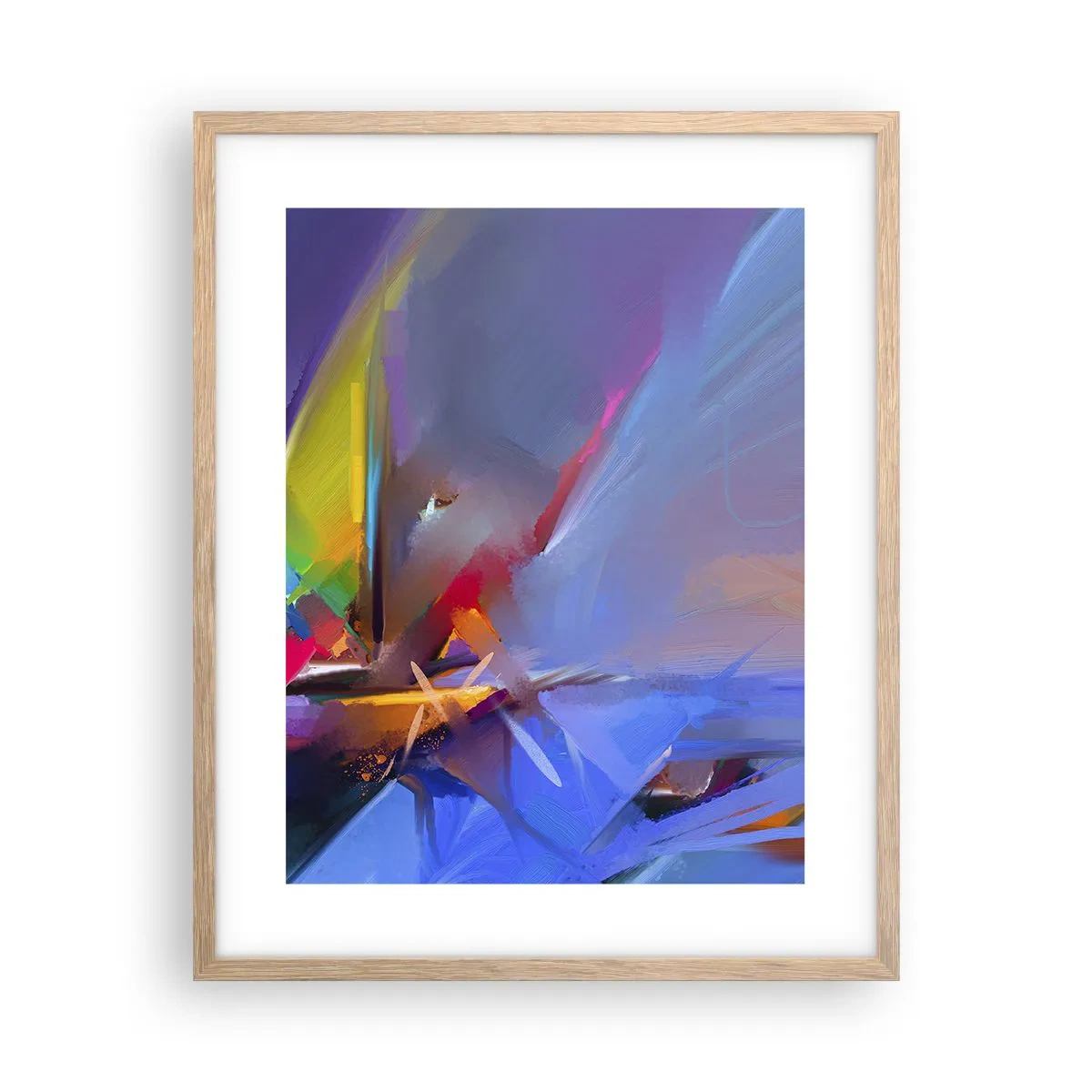 Poster in einem Rahmen aus heller Eiche - Propeller wie ein Vogel - 40x50 cm