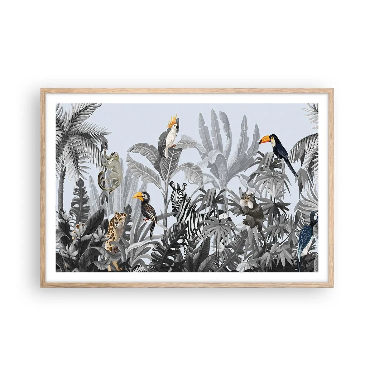 Poster in einem Rahmen aus heller Eiche - Afrikanisches Märchen - 91x61 cm