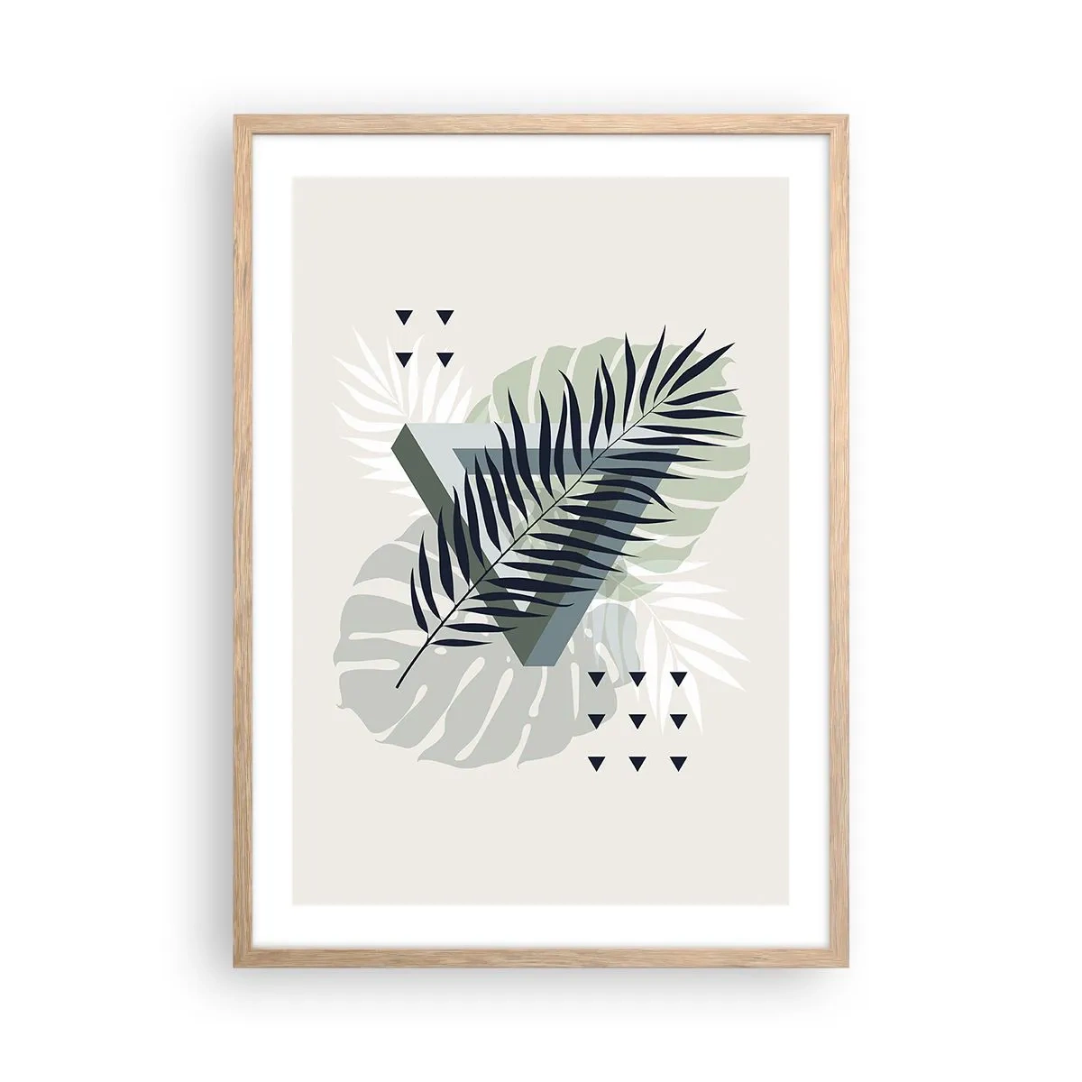 Poster in einem Rahmen aus heller Eiche - Natur und Geometrie – zwei Ordnungen? - 50x70 cm