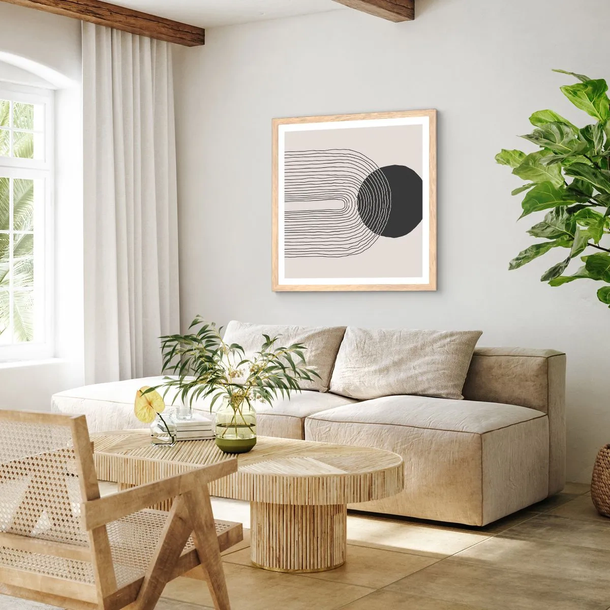 Poster in einem Rahmen aus heller Eiche - Zittern und Vertrauen - 50x50 cm