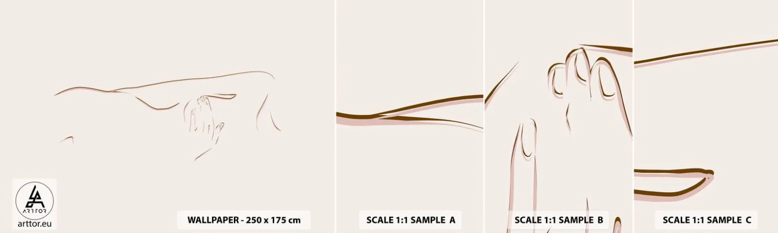 Fototapeten Muster Selbstklebend Deluxe Sticker - Die Form des Verlangens - Abstraktion, Grafik, Stück - 100x30 cm