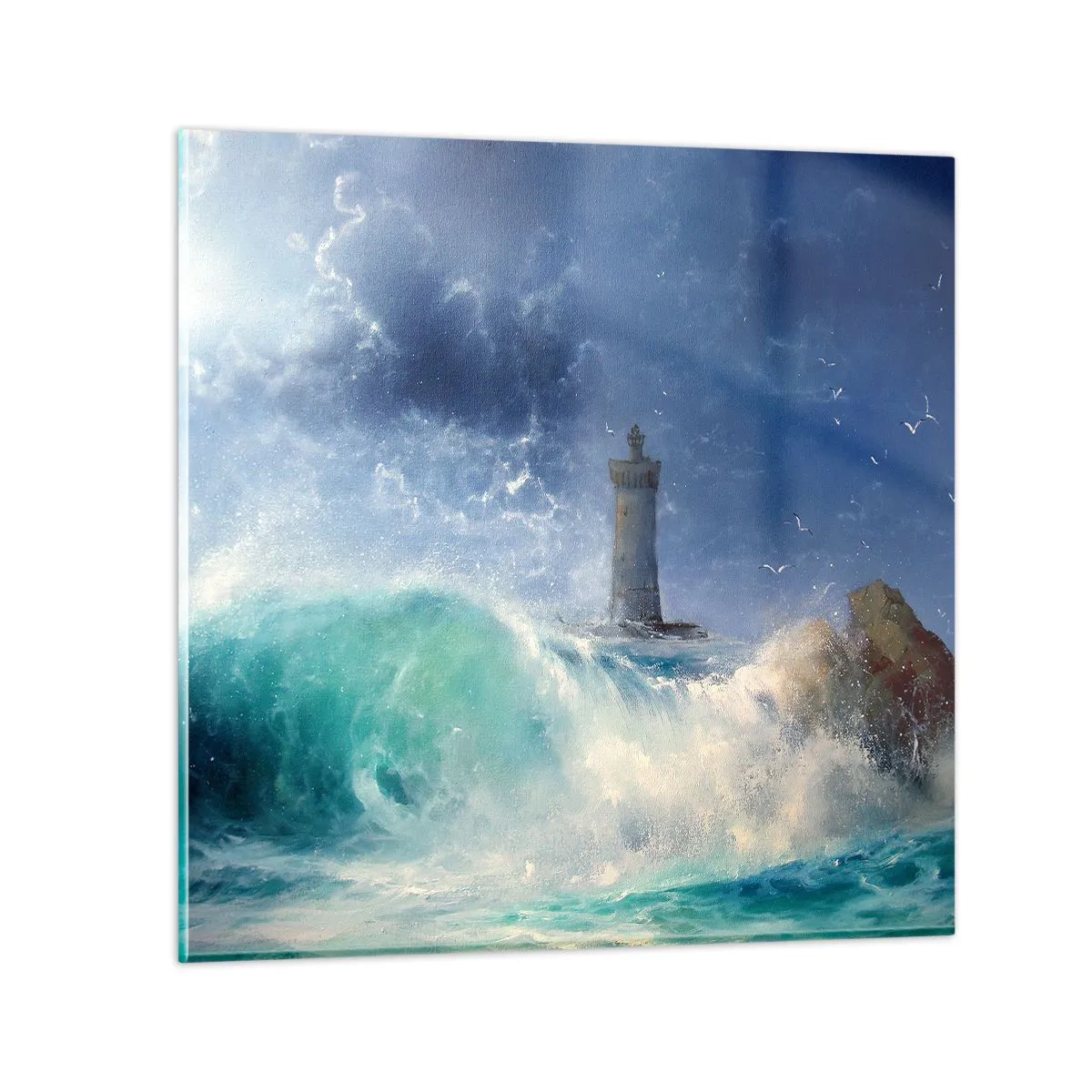 Glasbild - Bild auf glas - Auf der Hut vor den Elementen - 60x60 cm