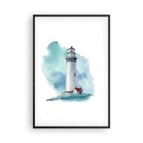 Poster in einem schwarzem Rahmen - Sanfte Schwester vom Blau - 61x91 cm